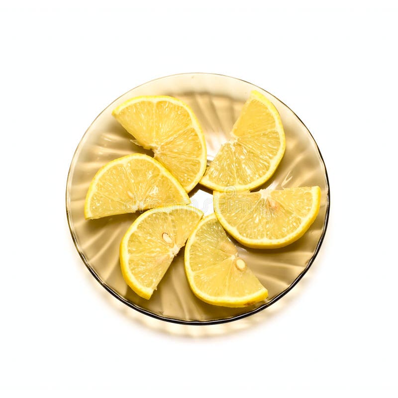 Lemon slices on plate