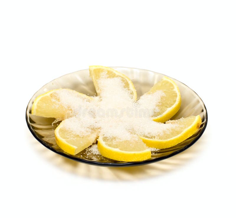 Lemon slices on plate