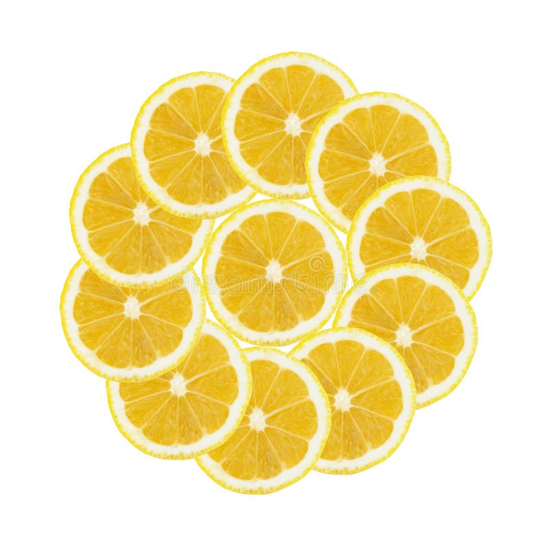 Yellow Lemon Slice, Round Colorful Pattern Stock Photo - Image of ...