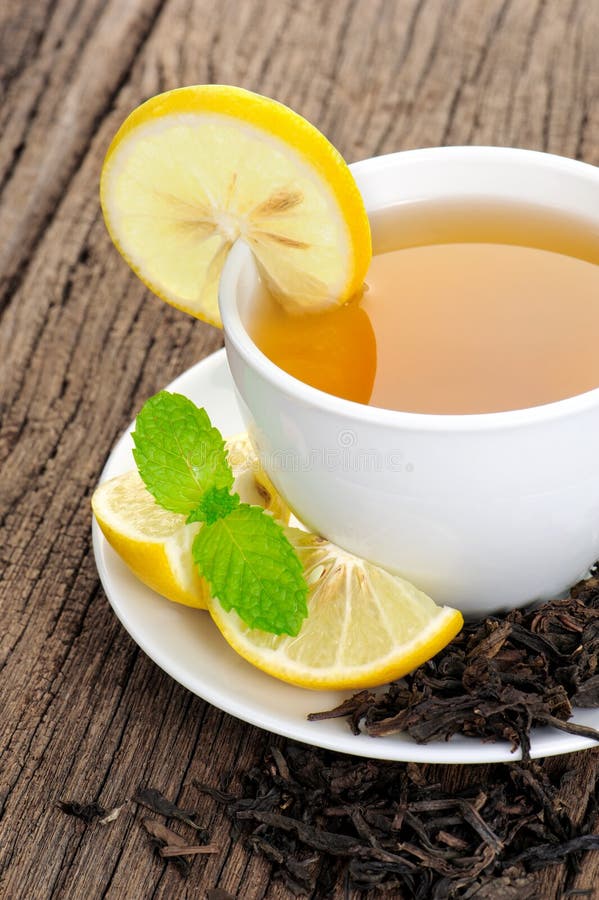 Lemon tea stock image. Image of mint, lemon, organic 52237287