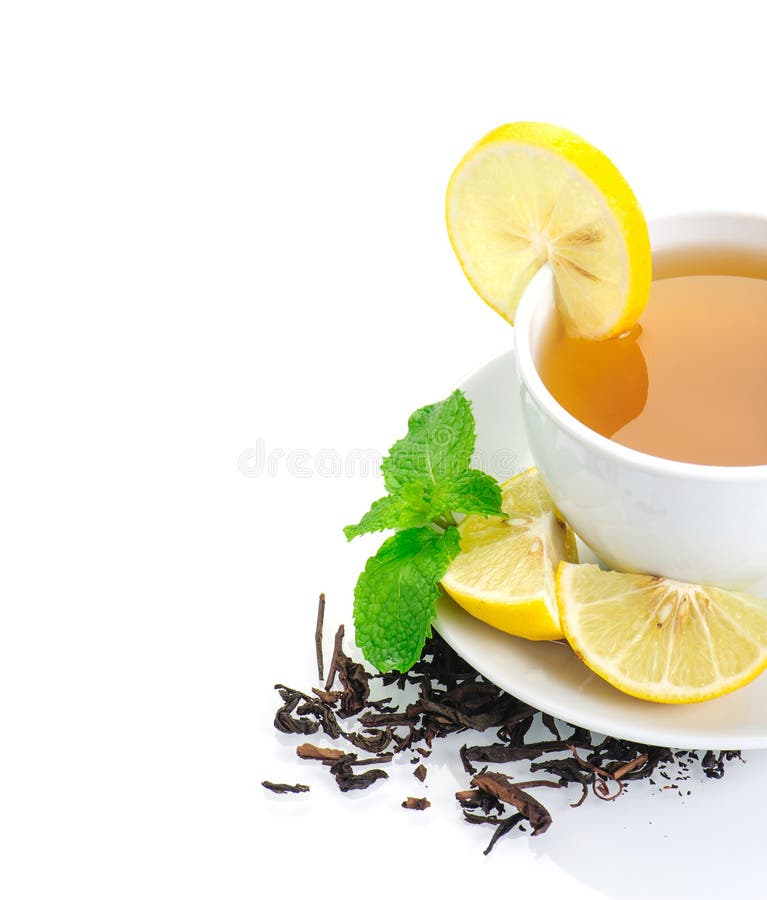 Lemon tea stock image. Image of mint, lemon, organic 52237287