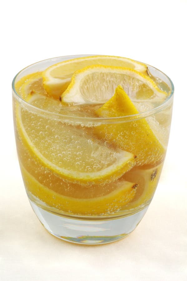 Lemon Wedges in Glass Mineral Water