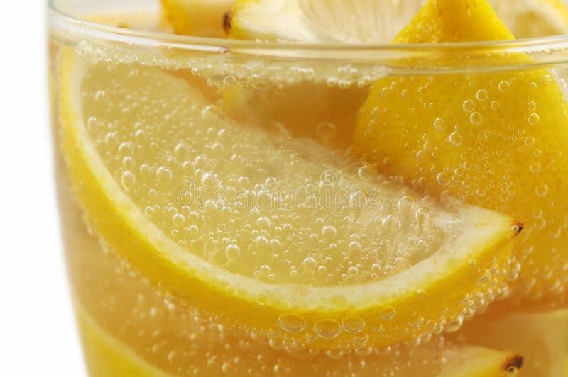 Lemon Wedges in Glass Mineral Water