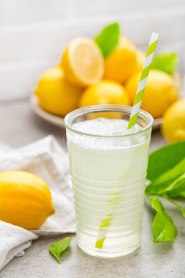 Lemonade. Drink with Fresh Lemons. Lemon Cocktail with Juice Stock ...