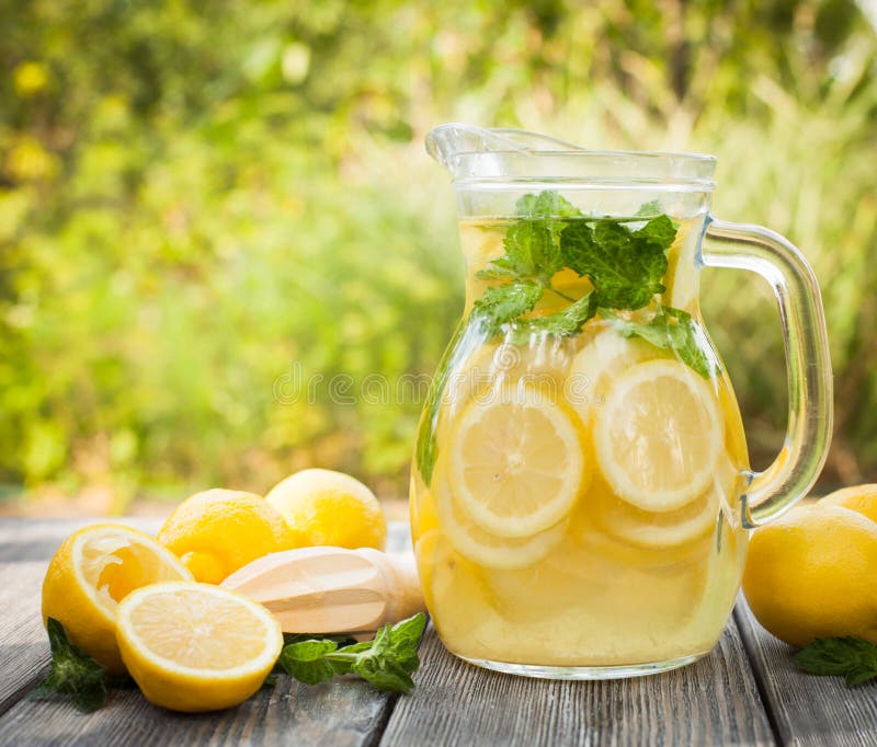 Lemonade in the jug stock image. Image of mint, homemade 42792015
