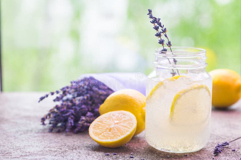 Lemonade with Lemons and Lavender Stock Image Image of france, aroma