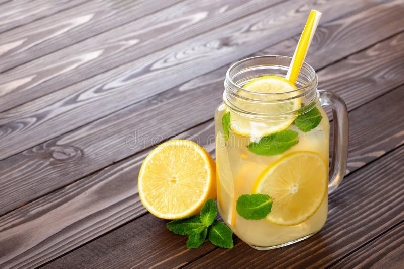 Lemonade in mason jar stock image. Image of mason, summer 146624269