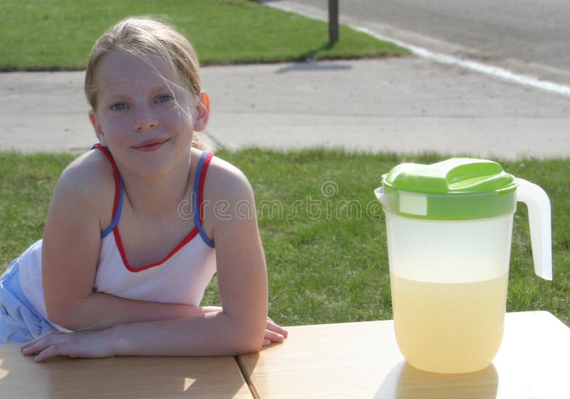 Lemonade Stand stock photo. Image of sales, girl, lemon 1025870