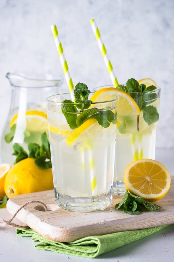 Lemonade Summer Cold Drink. Stock Image - Image of refreshment, grey ...