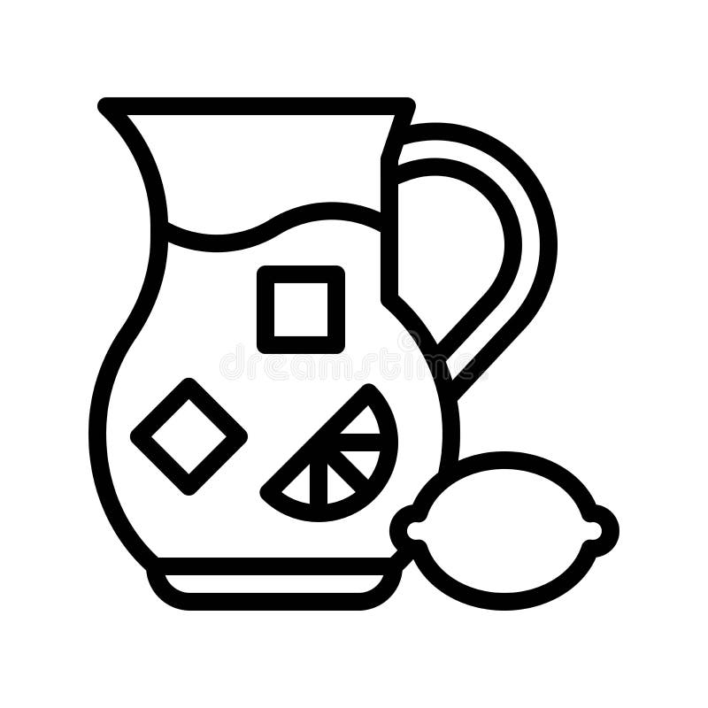 Lemonade Line Icon. Pitcher Of Lemonade Vector Illustration Isolated On