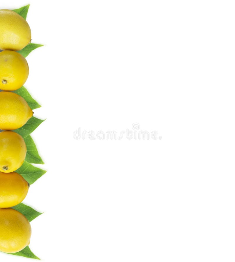 Lemons At Border Of Image With Copy Space For Text. Stock Photo Image