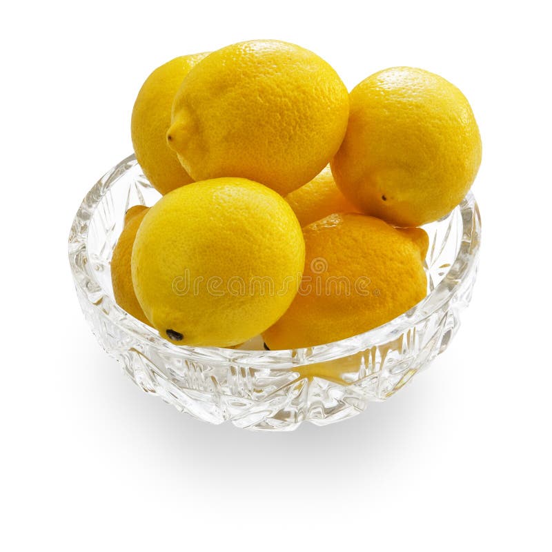 Lemons in crystal bowl