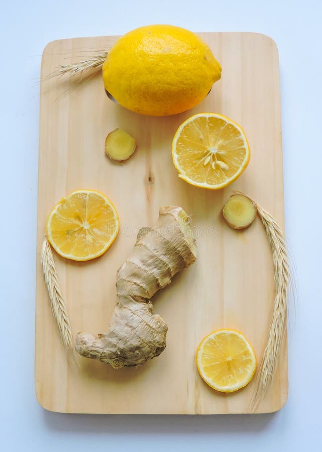 Lemons and Ginger on a White Background.Healthy Food. Ginger Root Tea ...