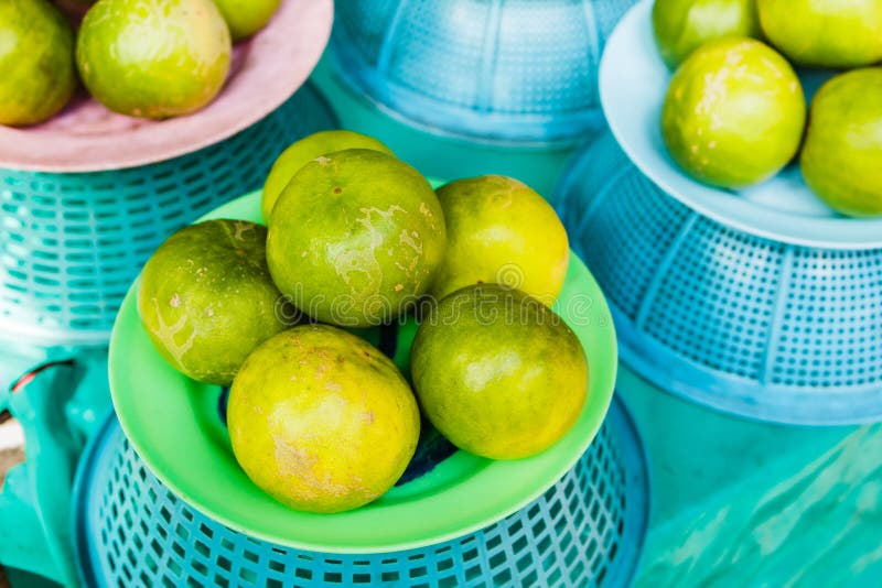 Lemons in local market. stock photo. Image of lime, kitchen 73639636