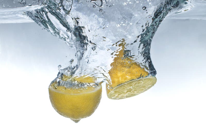 Lemons and water splash