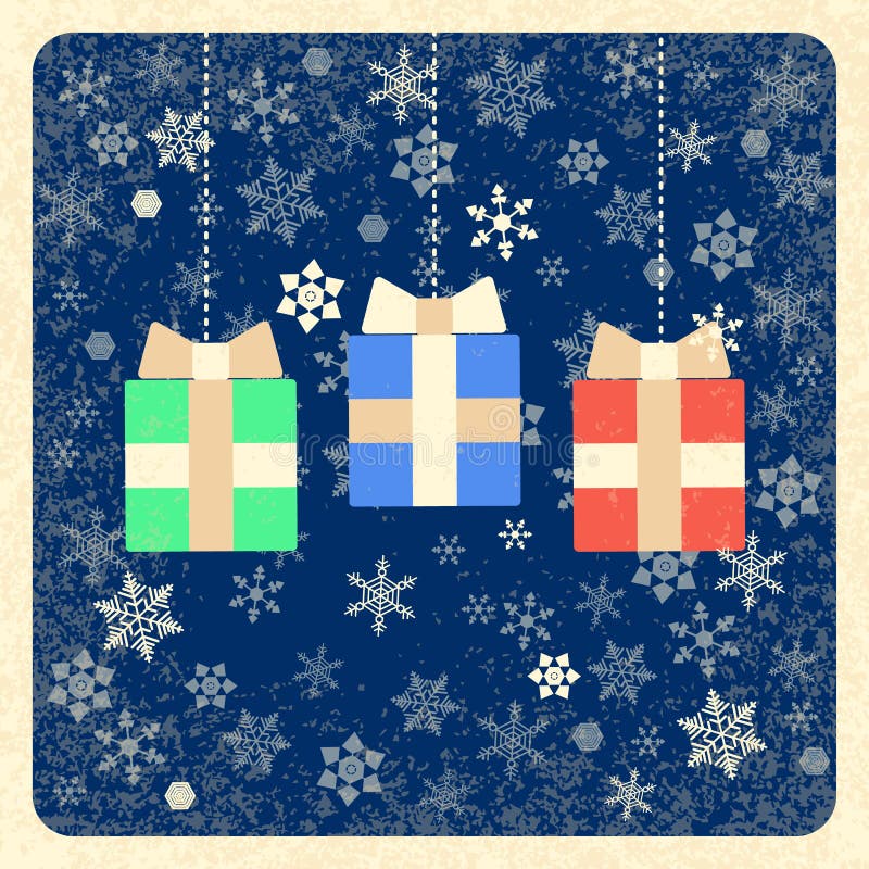 Lendemain de Noël Vacances au R-U et au Commonwealth britannique 26 décembre cadeaux Boîte-cadeau accrochants Fond grunge avec le illustration libre de droits Lendemain de Noël Vacances au R-U et au Commonwealth britannique 26 décembre cadeaux Boîte-cadeau accrochants Fond grunge avec le illustration libre de droits