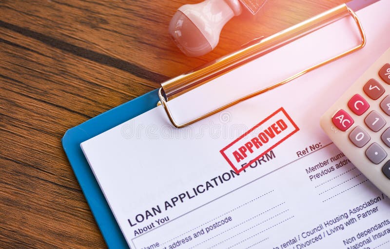 Leningsgoedkeuring/financieel leningsaanvraagformulier voor geldschieter en lener voor het landgoed van de hulpInvesteringsbank stock afbeelding Leningsgoedkeuring/financieel leningsaanvraagformulier voor geldschieter en lener voor het landgoed van de hulpInvesteringsbank stock afbeelding