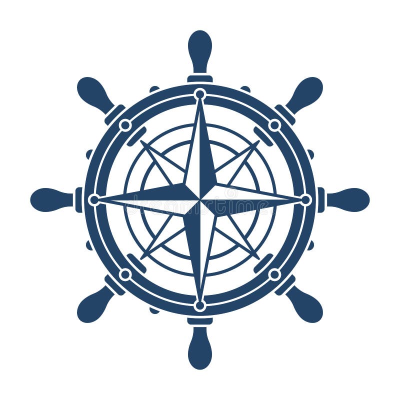 Lenkrad und conpass rosafarbenes Navigationssymbol lizenzfreie abbildung Lenkrad und conpass rosafarbenes Navigationssymbol lizenzfreie abbildung