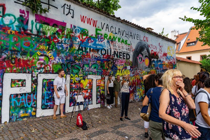 Lennon Wall Prague in Czech Republic. Editorial Photography Image of