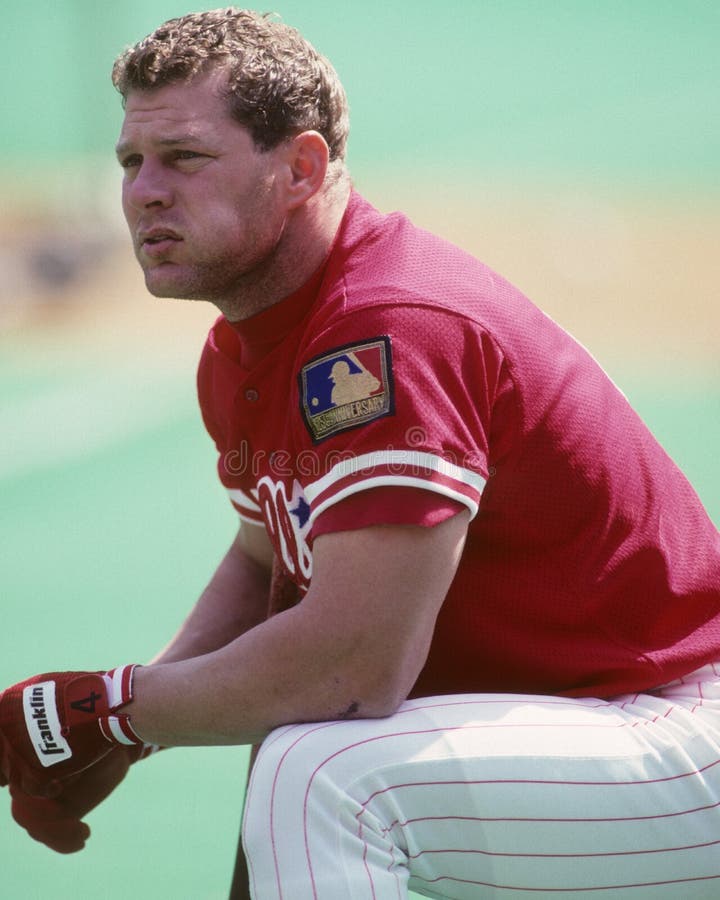 Philadelphia Phillies outfielder Lenny Dykstra. (Image taken from color photo. )