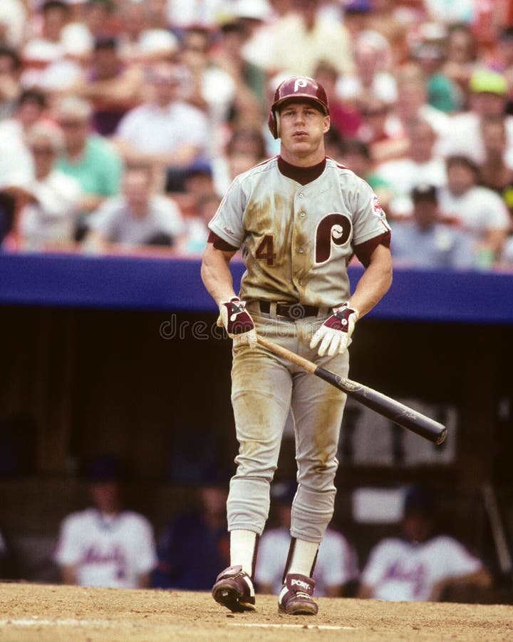 Philadelphia Phillies outfielder Lenny Dykstra. (Image taken from color photo. )