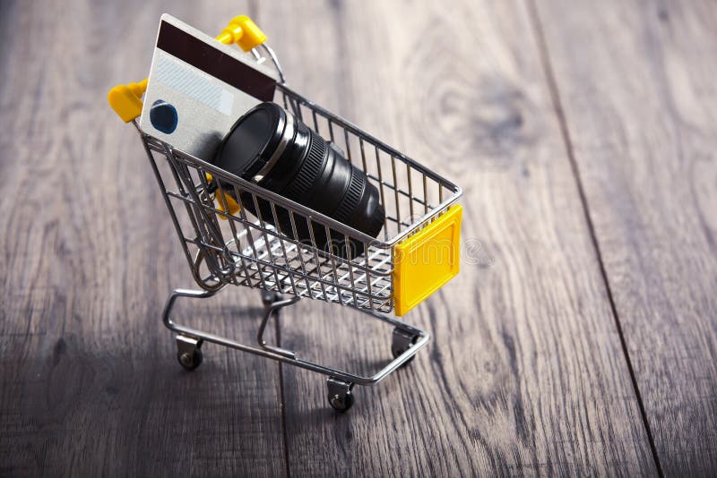 Lens camera shopping stock image. Image of store, marketing 64905589