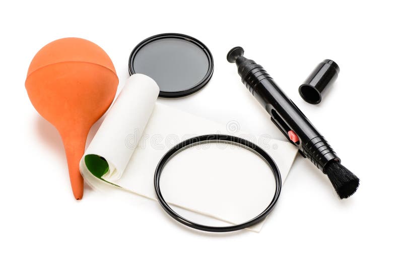 Lens cleaning tools stock photo. Image of paper, compressed 51777134