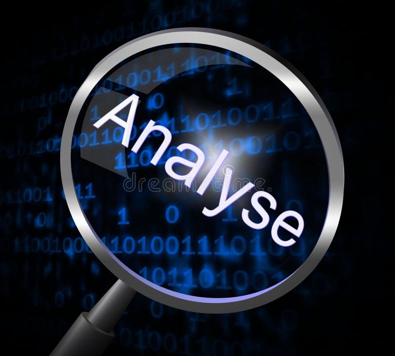 A lente de aumento analisa representa a analítica dos dados e analisa-a ilustração stock A lente de aumento analisa representa a analítica dos dados e analisa-a ilustração stock
