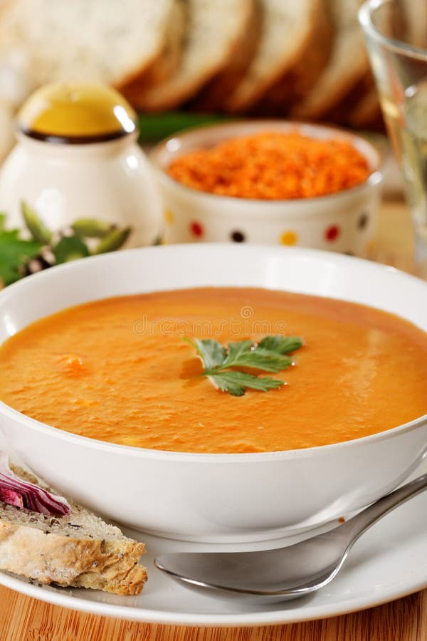 Lentil cream soup