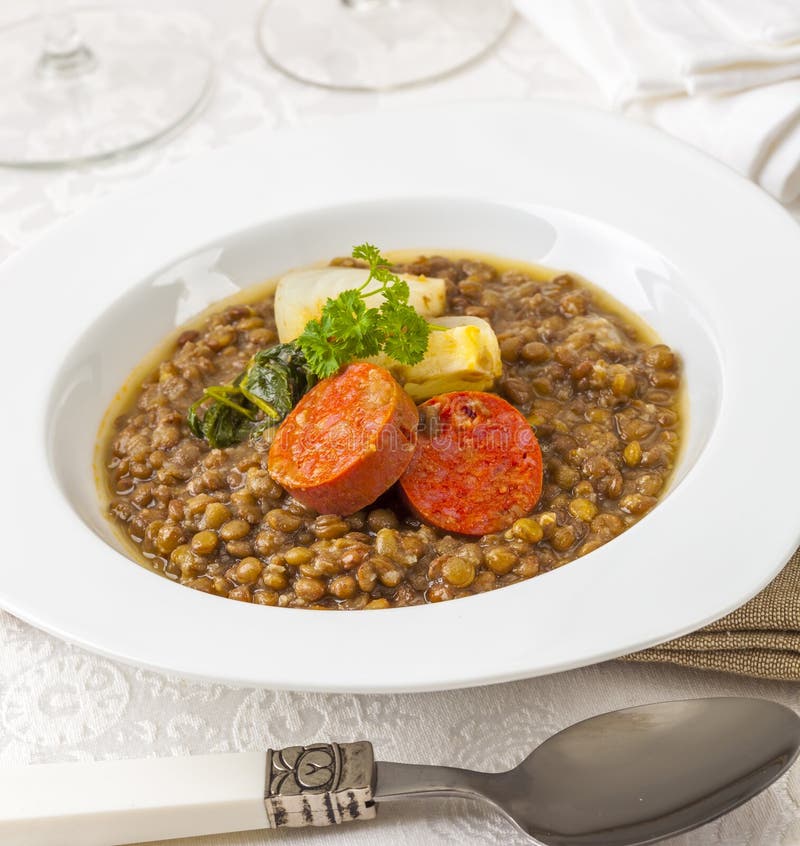 Lentils Dish Spanish Cuisine Stock Photo Image of dinner, eating