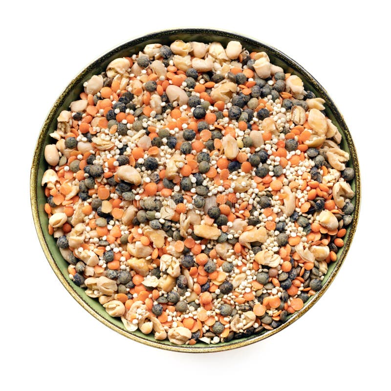 Lentils Quinoa and Beans Top View Isolated Stock Image Image of