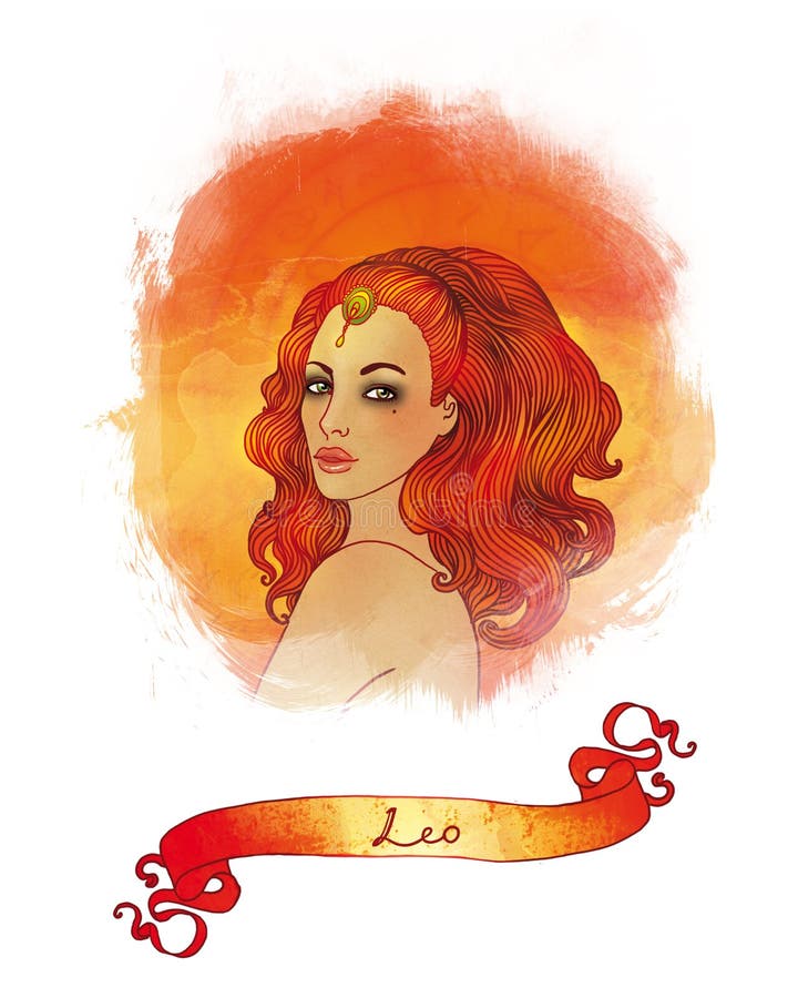 Leo astrological sign as a beautiful girl