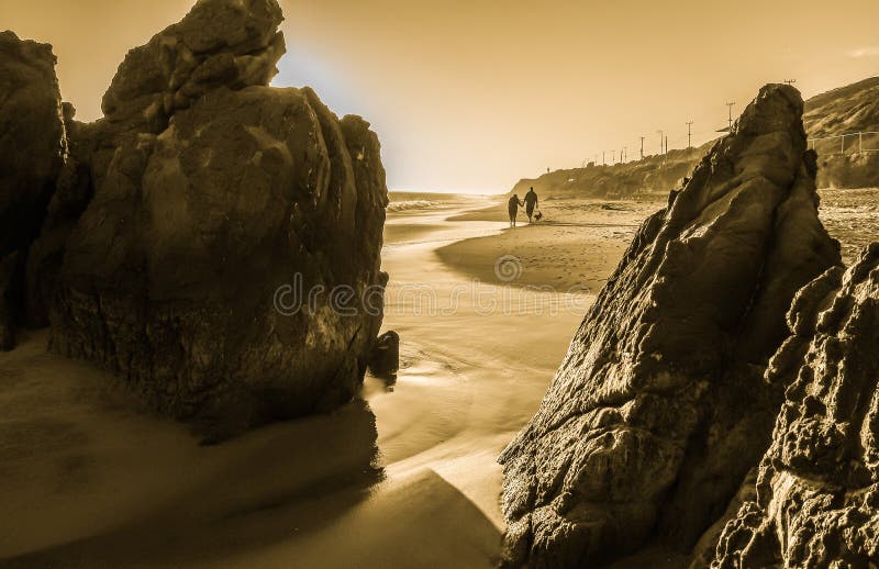 Leo Carrillo Beach Winter Day photo libre de droits Leo Carrillo Beach Winter Day photo libre de droits
