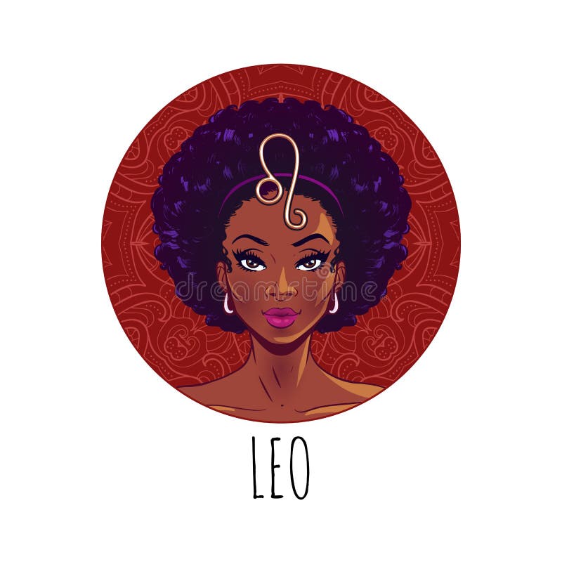 Leo Zodiac Sign Artwork, Beautiful Girl Face, Horoscope Symbol, Star ...