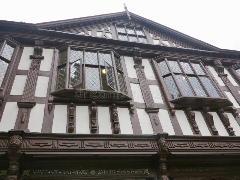 Looking up at the building