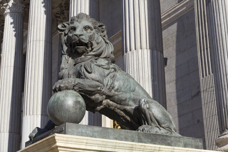 Leone del Congreso de los diputados fotografia stock libera da diritti