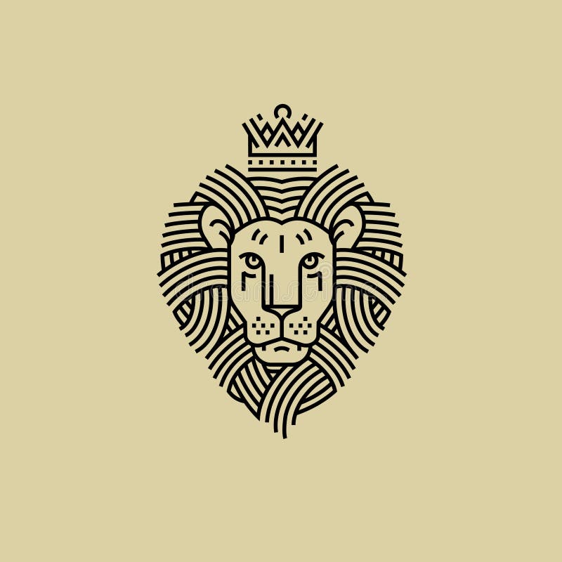 Leone reale nello stile della linea progettazione dell'incisione illustrazione vettoriale Leone reale nello stile della linea progettazione dell'incisione illustrazione vettoriale