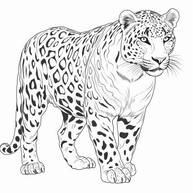 Majestic Panther Drawing for Adults Coloring Pages Stock Illustration ...
