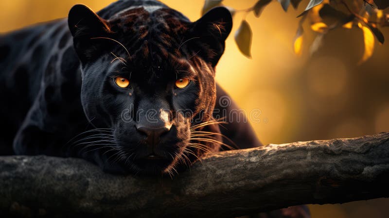 Leopard negru maiestuos stock illustration