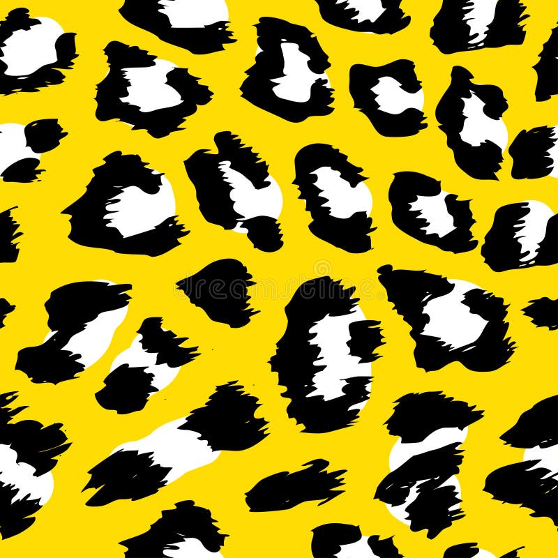 Leopard pattern design - funny drawing seamless pattern.