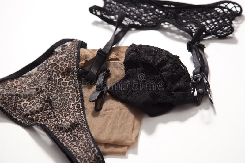 Sexy Lingerie Flat Bra Panties Leopard Stock Photo 2055810308