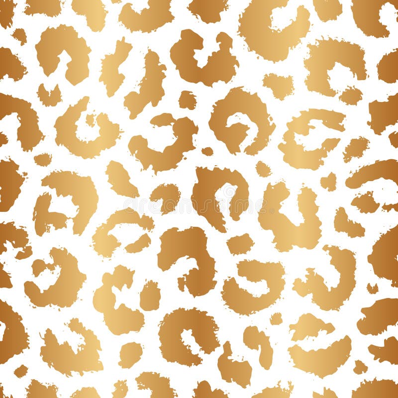 Leopard seamless pattern. Gold animal print. Elegant skin leopard, cheetah, panther or jaguar. Golden fashion pattern. Luxury fur