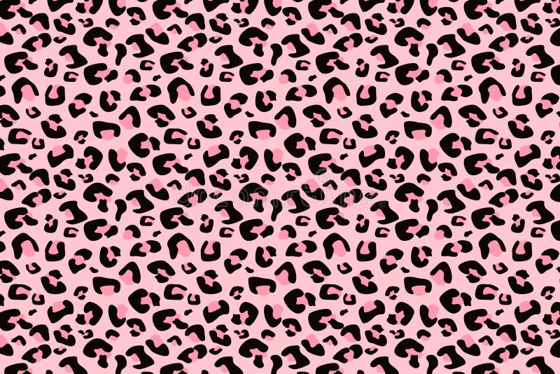 Leopard Seamless Pattern on Pink Background. Stock Image - Image ...