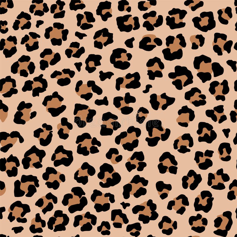 Snow leopard seamless pattern. Wild animal print. Vector african