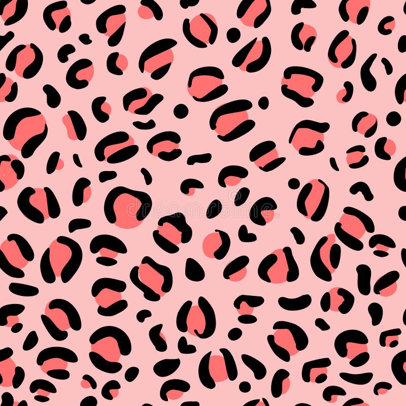 Leopard Spots Seamless Pattern On Pink Background. Yellow-orange Animal ...