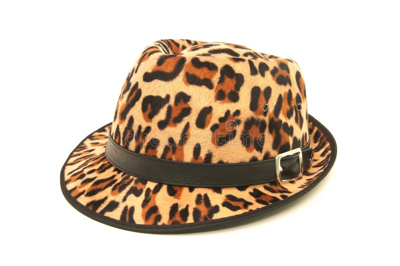 Leopardmusterhut. lizenzfreie stockbilder