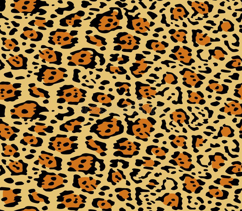 Leopardmönstertextur som upprepar sömlös orange gul och svart utskrift stock illustrationer