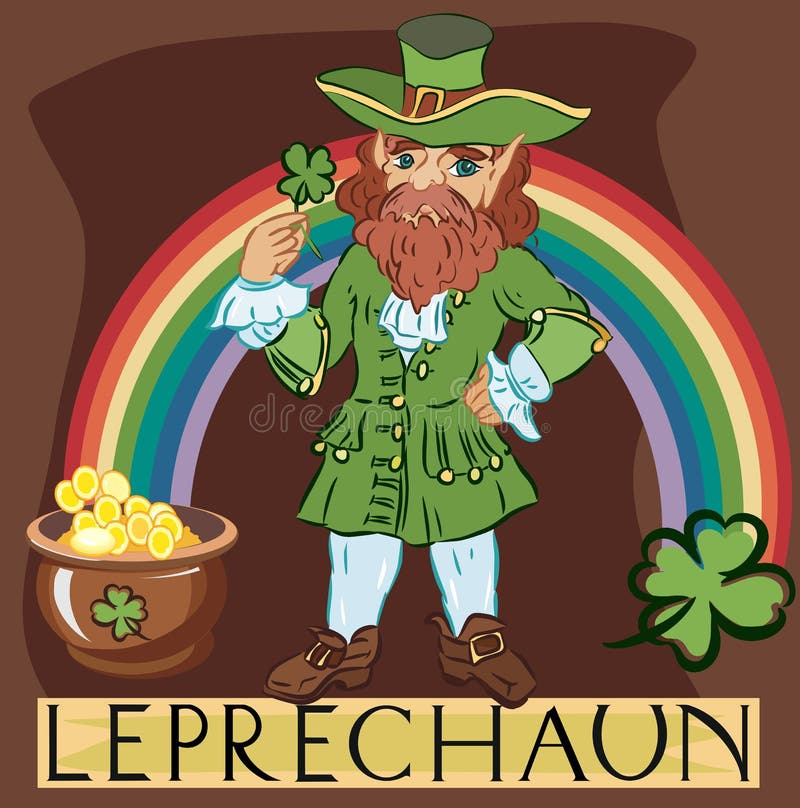 Leprechaun με τον τίτλο διανυσματική απεικόνιση. εικονογραφία από ...