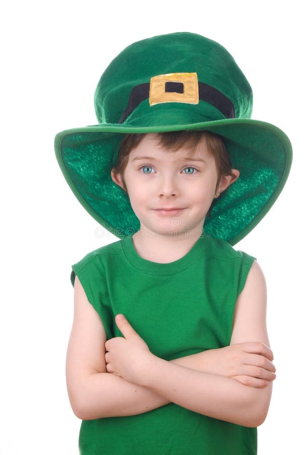 Leprechaun Boy Isolated on White Stock Photo Image of blue, happy