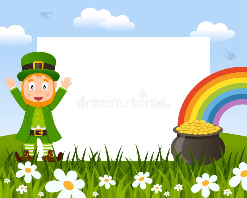 Leprechaun i garnek złoto fotografii rama ilustracja wektor Leprechaun i garnek złoto fotografii rama ilustracja wektor